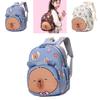 Cute Capybara Childrens Backpack In Cream Blue And Brown Stylish Fun And Functional