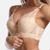 Thin Plus Size Sexy Lace Bra with Underwire and Adjustable Side Push-up for Women