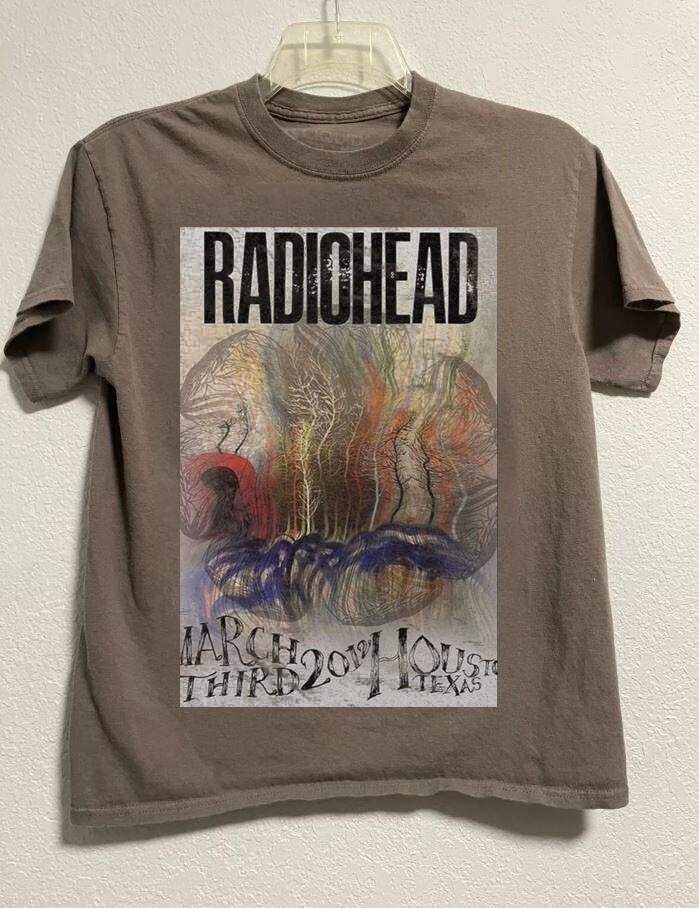 Футболка группы RADIOHEAD Футболка RADIOHEAD Тур Базовая Хлопковая Унисекс S5XL WA3774 Унисекс Футболка L
