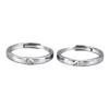 1 Pair of 925 Sterling Silver Ring Engagement Wedding Marriage Couple Rings Valentine Day Gift Adjustable Open Type