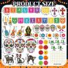 Pasimy Day of The Dead Bulletin Board Set Colorful Sugar Skull Classroom Decorations Mexican Dia De Los Muertos Cutouts with 3D Paper Flowers for