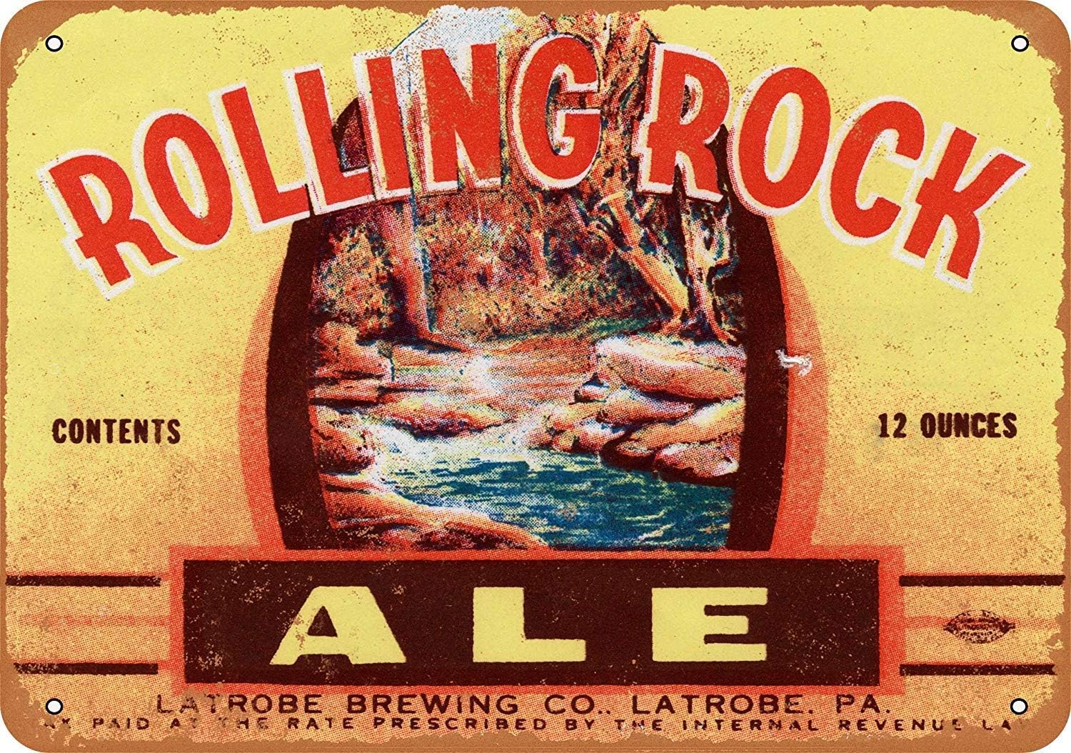 

Tin Sign Rolling Rock Vintage Metal Signaluminum 20x30cm（7.8x11.8inch）