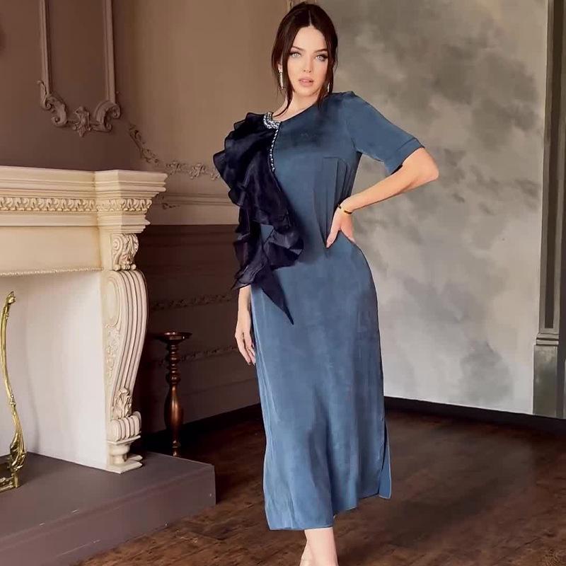 Rochie de vară 2024 pentru femei, modă, dantelă, plasă, croială slim