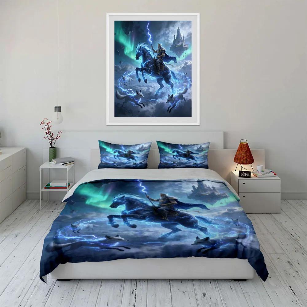 "Fantasy Lightning Warrior Decor Set" Soft Comfortable Duvet Cover Bedding Set Included 1*Duvet Cover & 2*Pillowcases, gift
