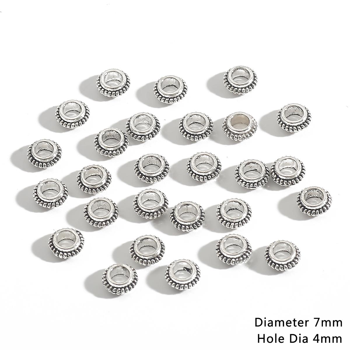 

30-200 шт. металлические бусины тибетские серебряные бусины-разделители для изготовления ювелирных изделий Европейский браслет DIY ремесленные фурнитура рождественские подвески 09 4mm 50pcs серебряный