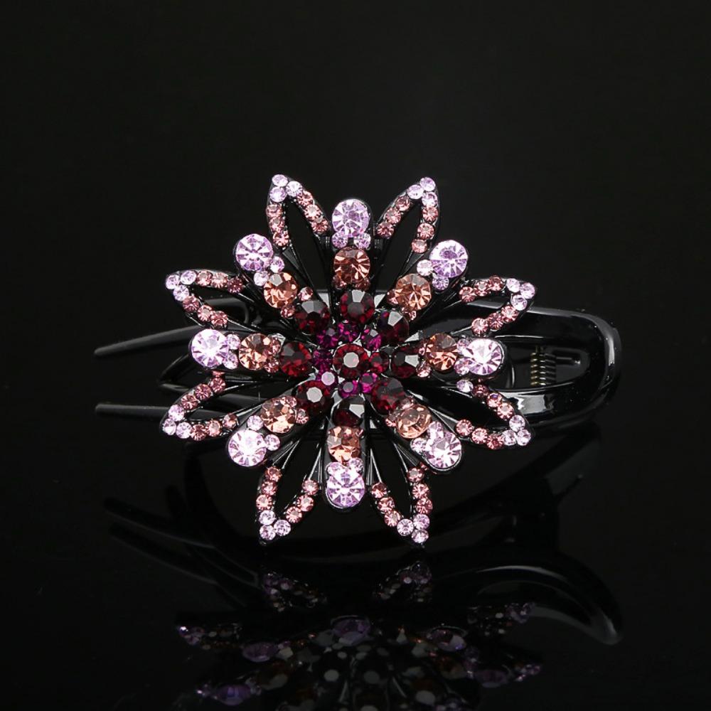 Elegant Rhinestone Hair Claw Clip, Long Acrylic Duckbill Grip for Women, Simple And Sophisticated Hair Accessory