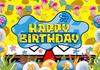 SpongeBob Party Background, Banner with Underwater Adventure Theme, Children's Party Decoration, Photography Background