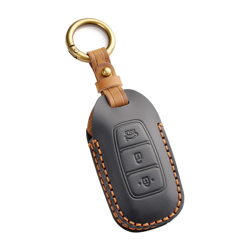 Leather car key case cover holder keychain shell for Hyundai Fista I30 I35 I40 Kona Elantra Solaris Grandeur Accent Santa Fe
