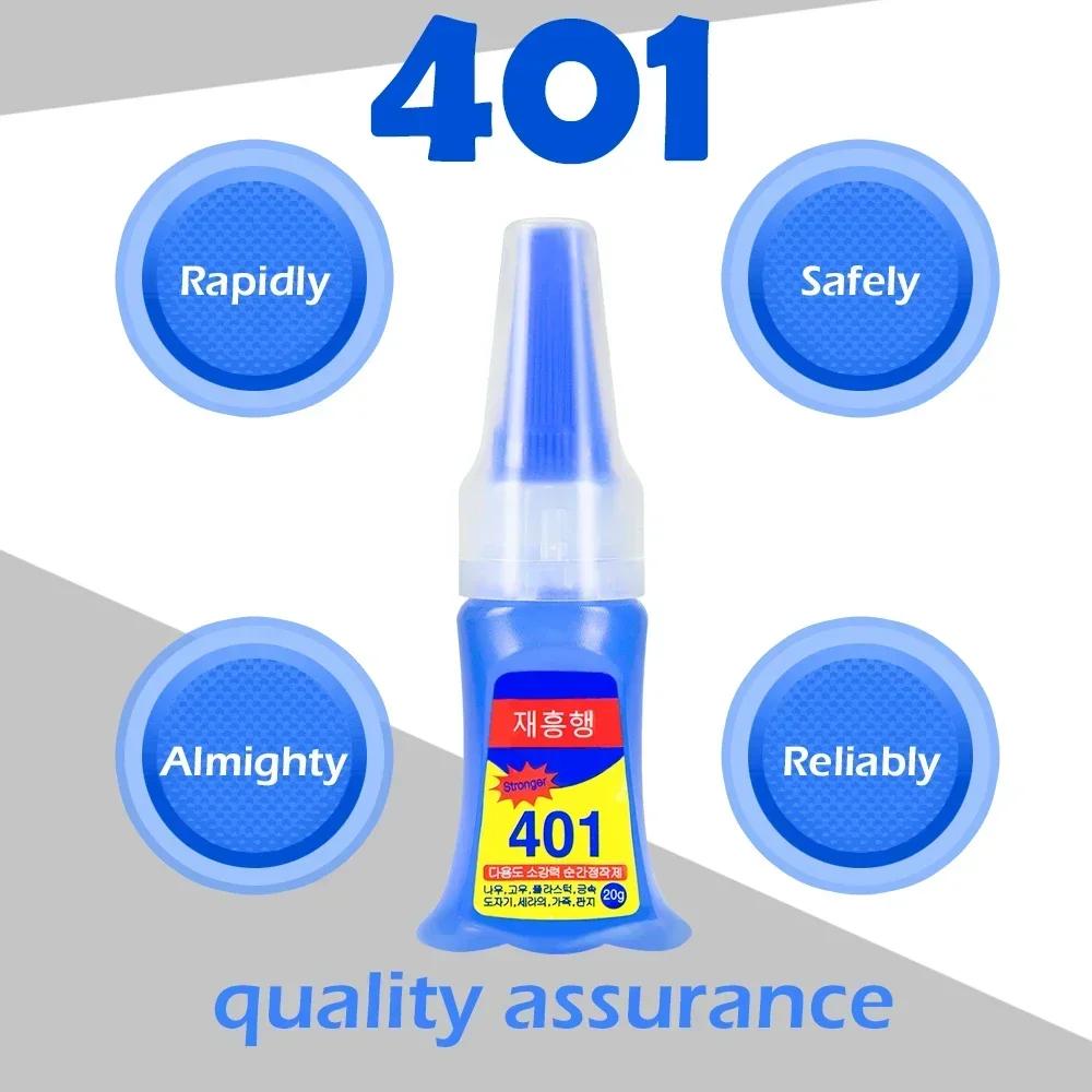 401 Glue Instant Fast Adhesive 20ML Bottle Stronger Super Glue Multi-Purpose Fix HOT Super Strong Liquid Colorless Adhesive Glue