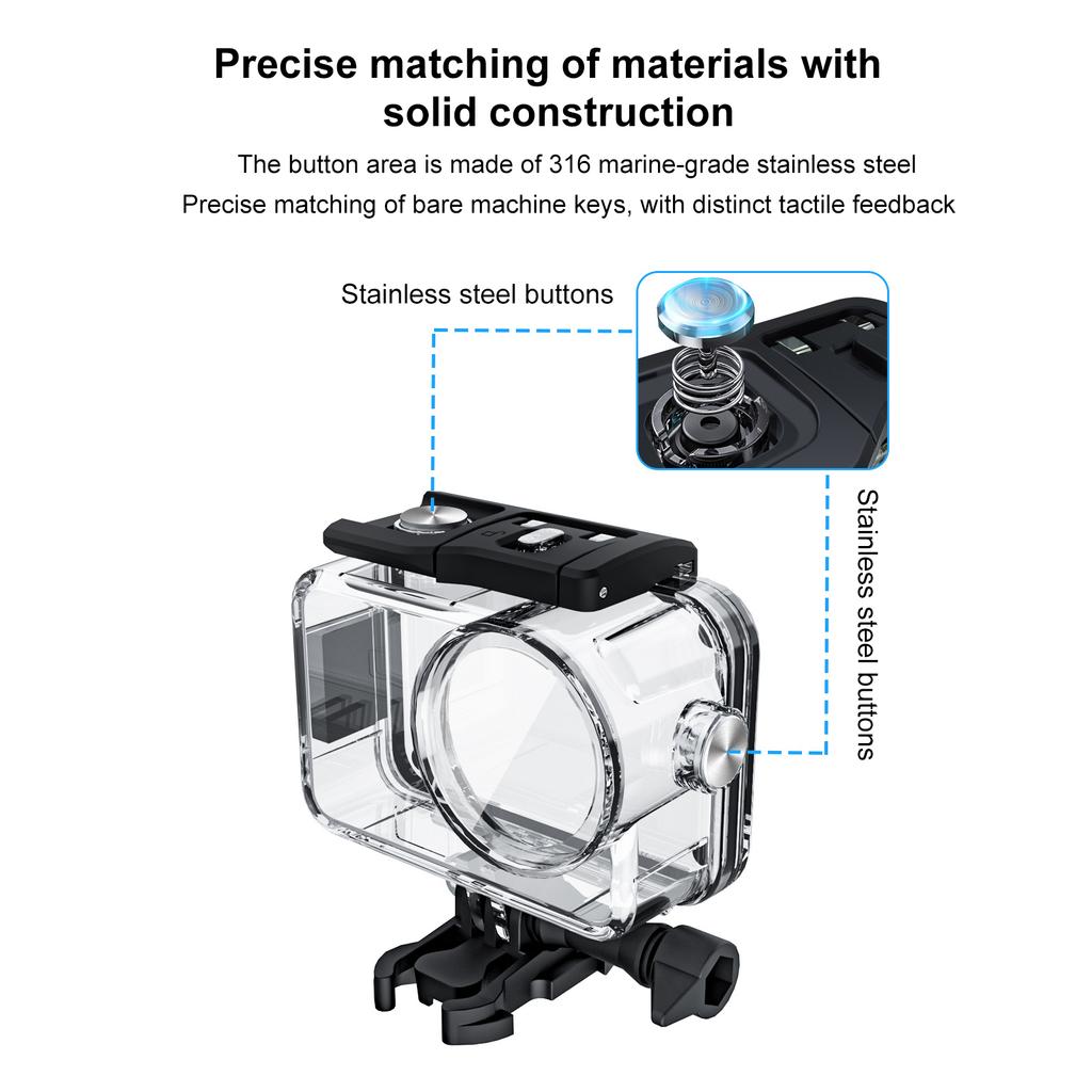 Underwater Diving Case for DJI Osmo Action 6 Sport Camera Accessories Protective Case Waterproof Housings Shell with Screw