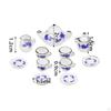 11 Pieces Mini Dollhouse Tea Set Ornament Kitchen Decorated Playset Ceramic Party Accessories