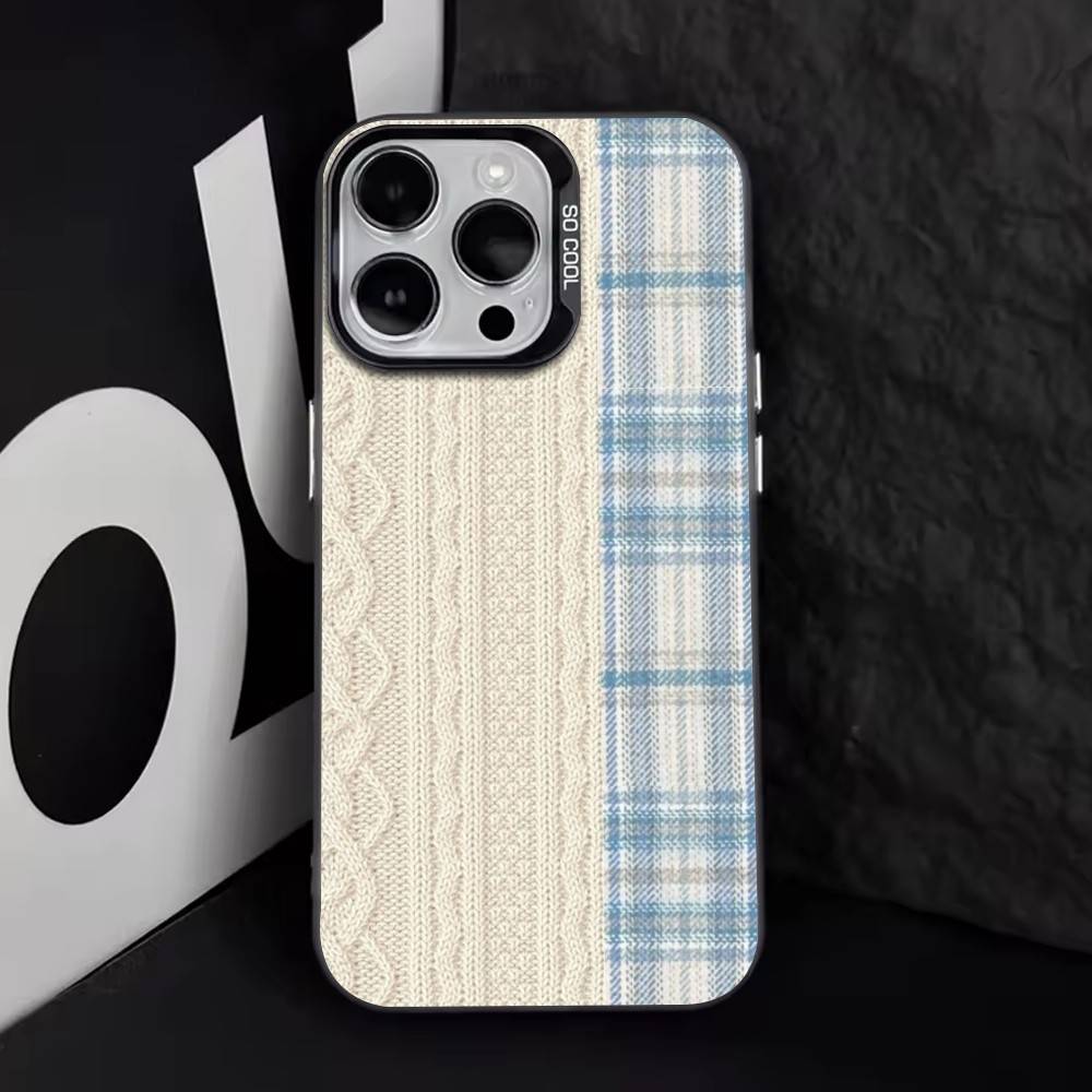 Style grille d'assemblage   Coque de téléphone pour iPhone 17,16,15,14,13,12,11 Plus,Pro Max,XS,Argent Coloré Plaqué Intérieur