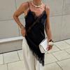 Summer New Style Imitation Silk Lace Slit Inner Dress Satin Suspender Skirt For Women