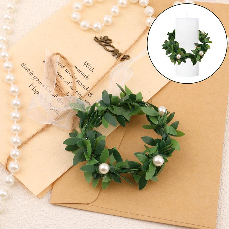 10 Pcs Drip Protection Communion Candle,Candle Rings Small Artificial Wreaths Drop Catcher For Candles