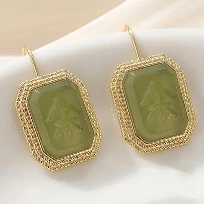 

CAOSHI Charming Square Pendant Earrings for Women Temperament Gold Color Zircon Gorgeous Female Engagement Party Accessories