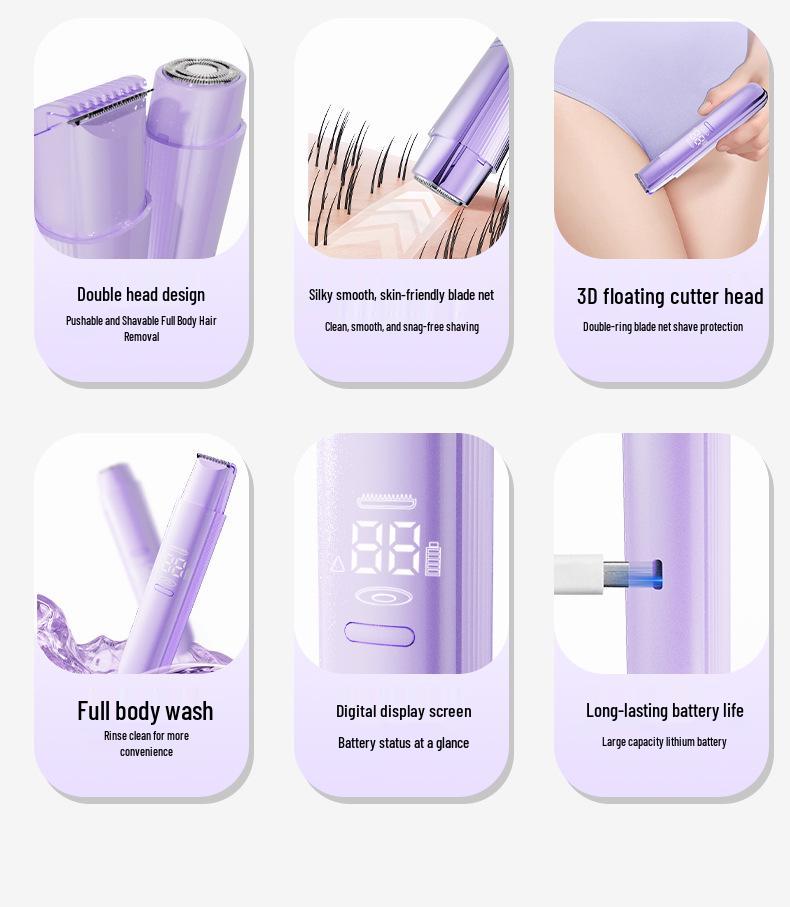 Electric Painless Underarm & Pubic Hair Shaver for Women