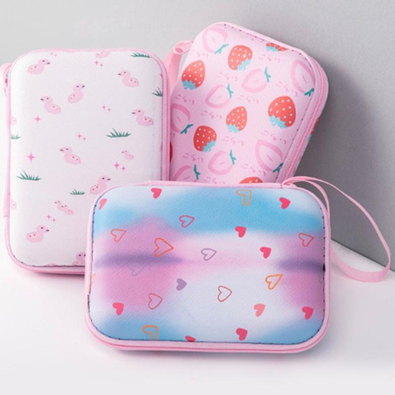 Bright Cartoon Pattern EVA Organizers Bag With Grid Compartments Smooth Zippers Portable For Office Travel