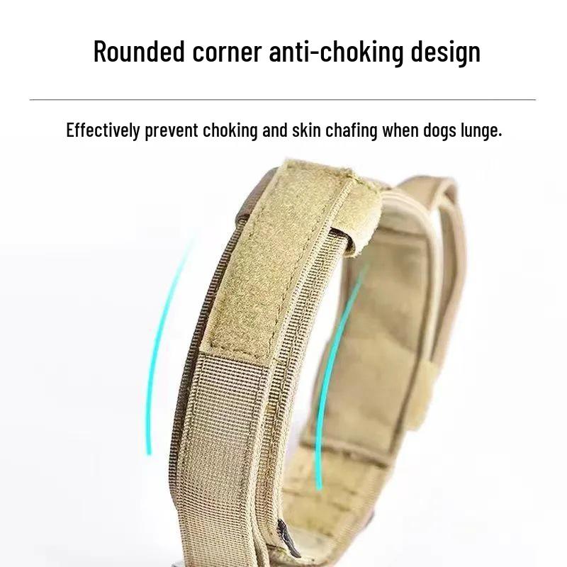 Tactical Adjustable Dog Collar & Leash - Outdoor Explosion-Proof Training Collar.