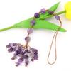 Hand-Woven Natural Stone Heart-Shaped Car Rearview Mirror Fringed Pendant Bag Pendant G81