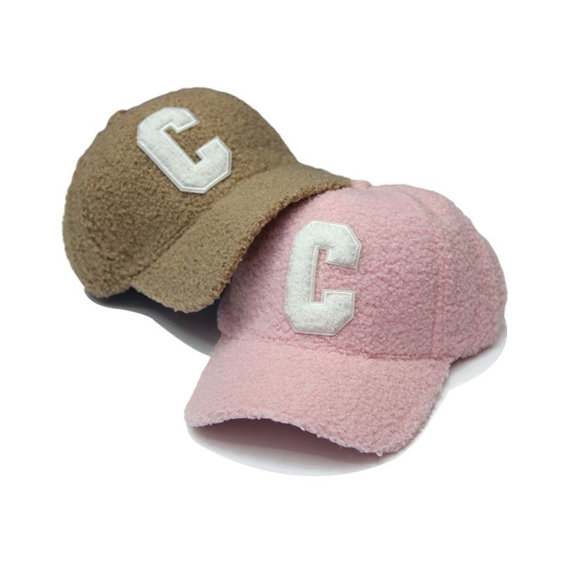 Herbst Winter Neu Warm Halten Lammwolle Basebll Kappen Buchstabe C Stickerei Snapback Hüte Für Frauen Männer