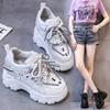 Fashion Women Platform Sneaker Breathable Mesh Shoes 2025 New Summer Chunky Sneakers Wedges Hidden Heels Hollow Leisure Shoes for Woman