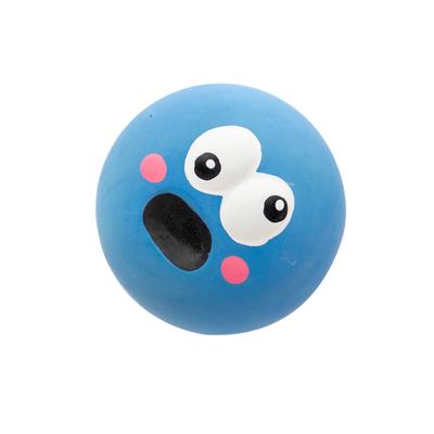 Latex Quietsch-Hundespielzeug Ball 5,5x5,5x4cm Lustiges Gesicht Weicher Welpe Interaktives Apportierspiel Soundbälle