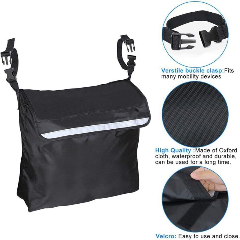 Outdoor Wheelchair Rear Bag Reflective Tape Waterproof Storage Bag Water Bottle Storage Bag Accessories Suitable For Wheelchairs