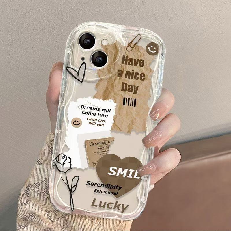 Retro English coffee is suitable for Apple 16promax mobile phone case 12 European and American iphone14 Japanese and Korean 13 new 15