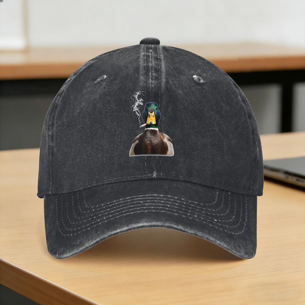 Baseball Cap Funny Smoking Mallard Duck Retro Bird Lover Summer Streetwear Trucker Hat Unisex-Teenshigh Quality Baseball Caps