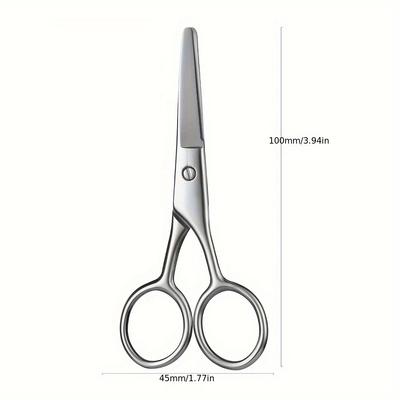 Round Head Safety Beard Scissors For Beard, Eyebrow, Nose Hair, Hair Trimming, Beauty Makeup Care Tool For Men And Women