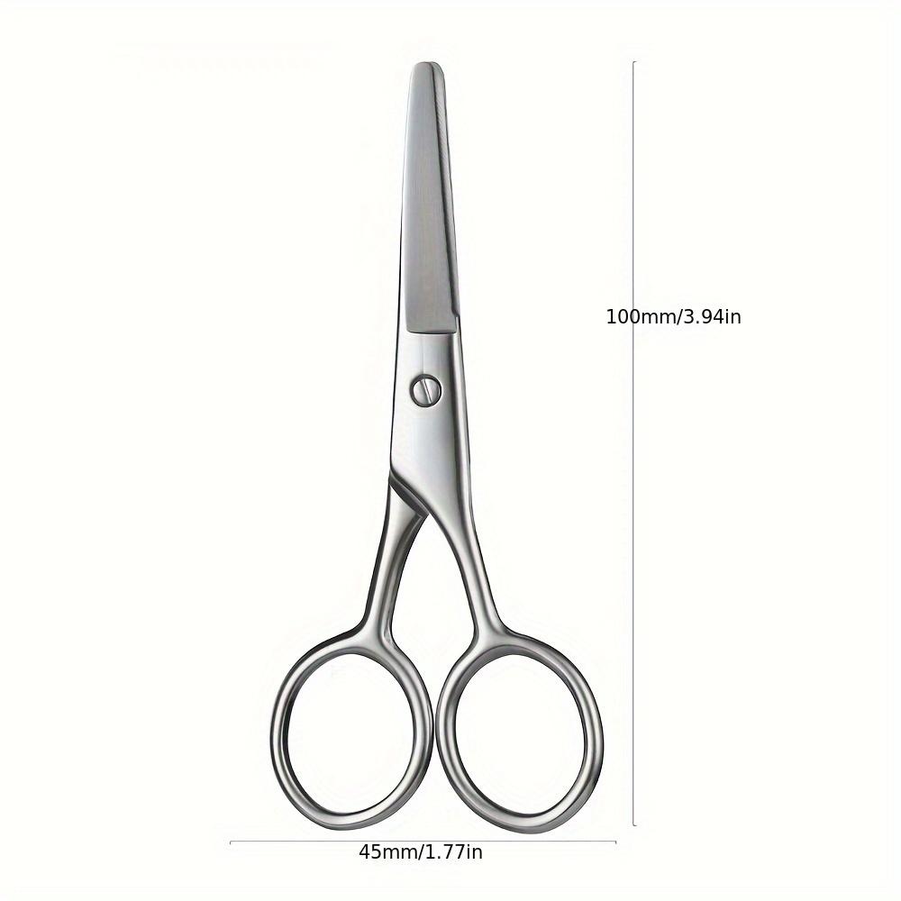 Round Head Safety Beard Scissors For Beard, Eyebrow, Nose Hair, Hair Trimming, Beauty Makeup Care Tool For Men And Women