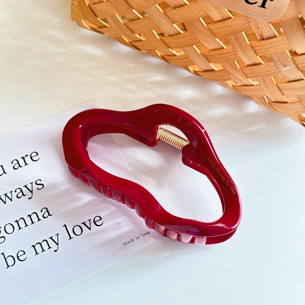 Fashionable Versatile Red Big Hair Claw Clip Ideal For Everyday And Events Special