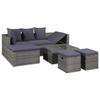 Garden Furniture Set - vidaXL - Corner Sofa - Woven Resin - 4 People - Dark Grey
