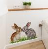 Kreslený králíček na trávě Samolepky na zeď, Roztomilé odnímatelné samolepicí dekorace do obývacího pokoje, Domácí dekorace