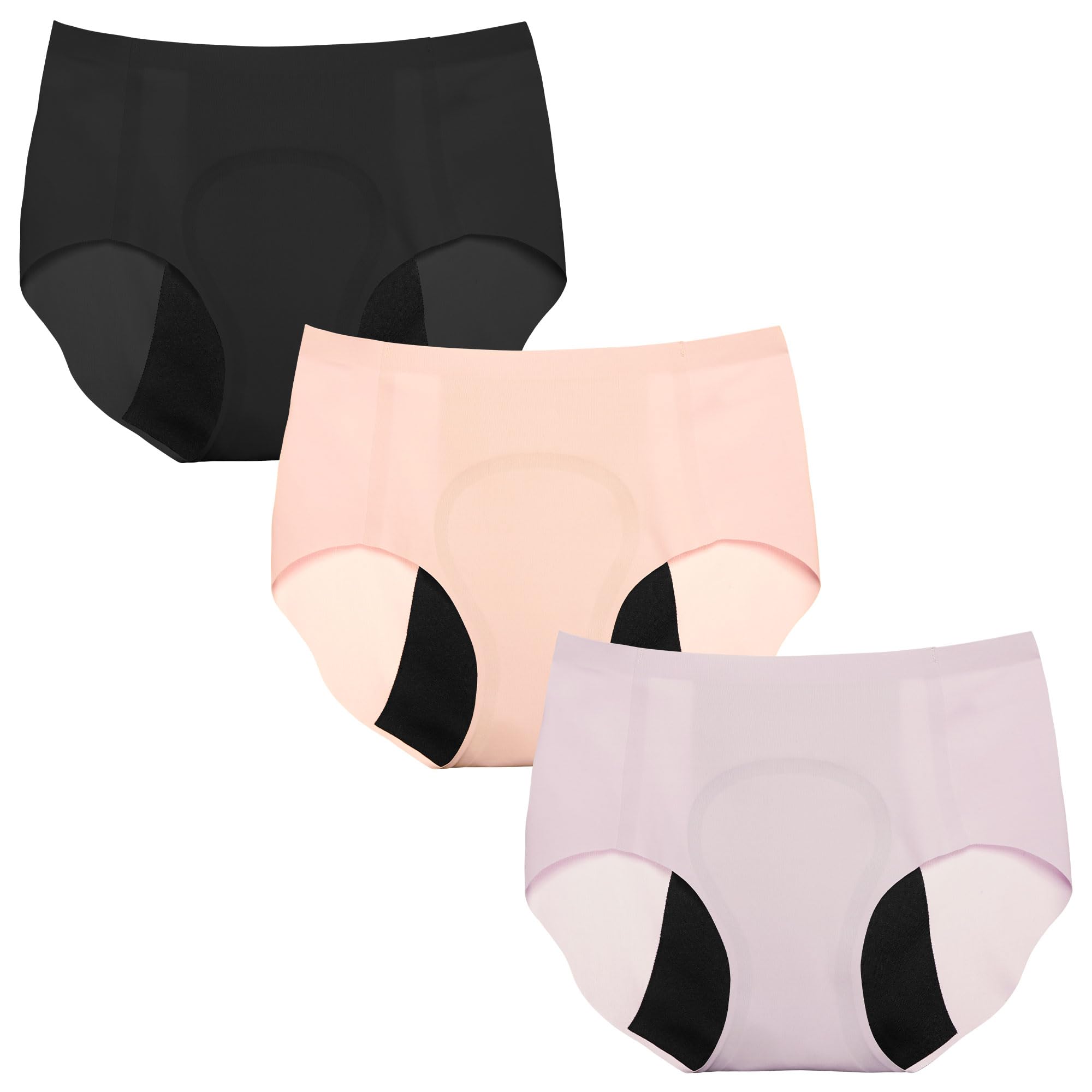 

INNERSY Подростковое гигиеническое абсорбирующее менструальное бесшовное нижнее белье для размеров средней и старшей школы и трусики для девочек, трусики, для девочек, набор из 3 штук,