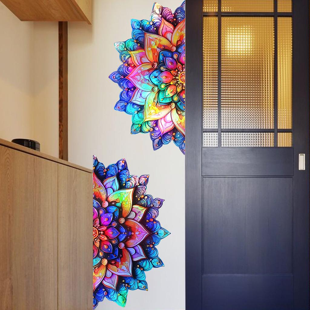 Neon Mandala Creative Wall Sticker Bathroom Living Room Background Decoration Wallpaper Self Adhesive Home Decals