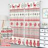 2 Stück 2D Flachdruck Weihnachtsvorhänge Weihnachtsrentier-Ornamente Festliches Design Digitalbedruckte Polyester-Vorhänge Geburtstag