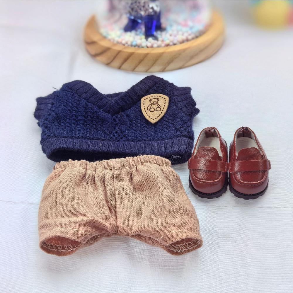 {Baby Clothes Only} 17CM Pendant Clothes Cute Knitted Sweater Set Doll Hat Doll