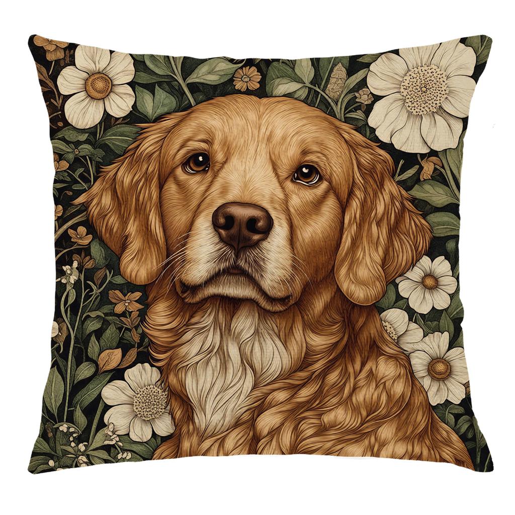 Corgi Dog Pillow Cover Floral Animal Print Cushion Case Cute Pet Lover Gift Living Room Sofa Decor