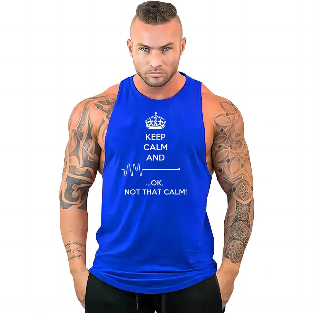Outdoor Sports Adult Men's Fitness Vest Stylish Fun Printed Multi-color Men's Vest Top Comfortable Breathable Quick Drying