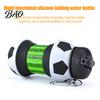 Fitnessstudio Wasserbecher faltbar Silikon Ballflasche, 550ml faltbare Fußballflasche mit strapazierfähigem Sportkletterverschluss, Auslaufsicher Spritzwassergeschützt Outdoor