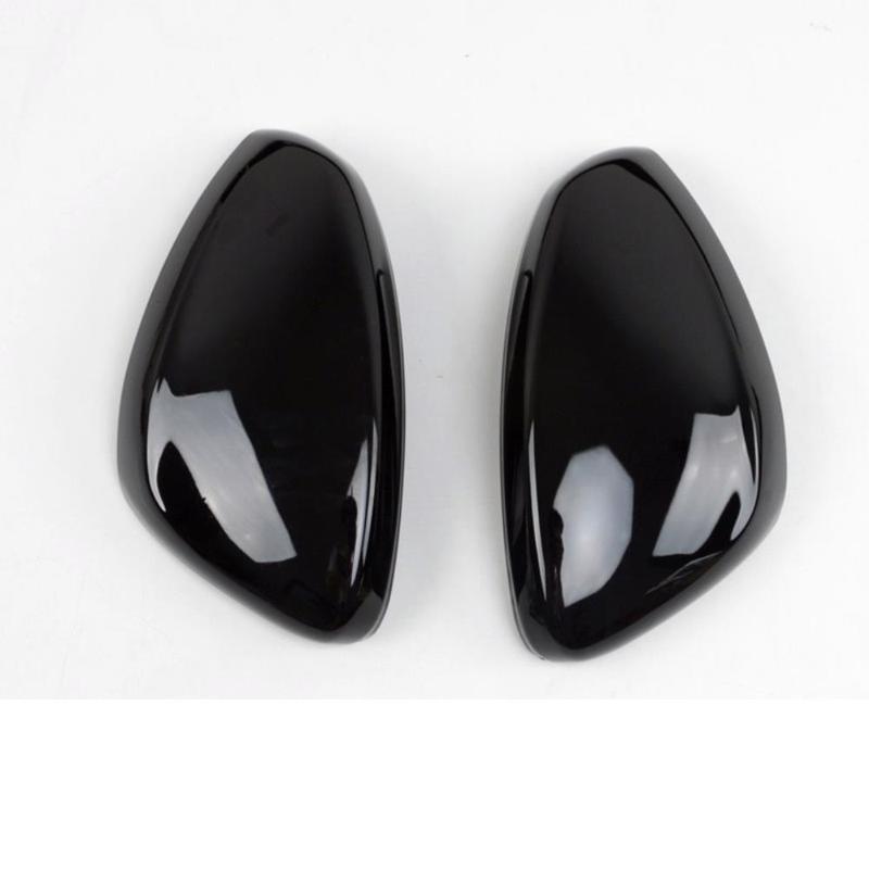 Car Upgrade Matte Black Carbon Fiber Mirror Cover For Peugeot 208 2008 - ABS Rearview Side Door Cap Trim
