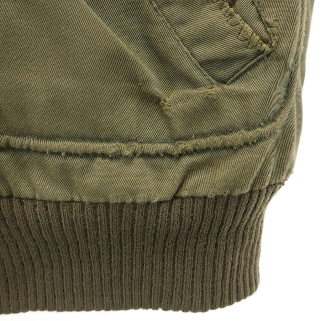 70s 80s Military Flight Jacket 46 Khaki With Liner Men's Used