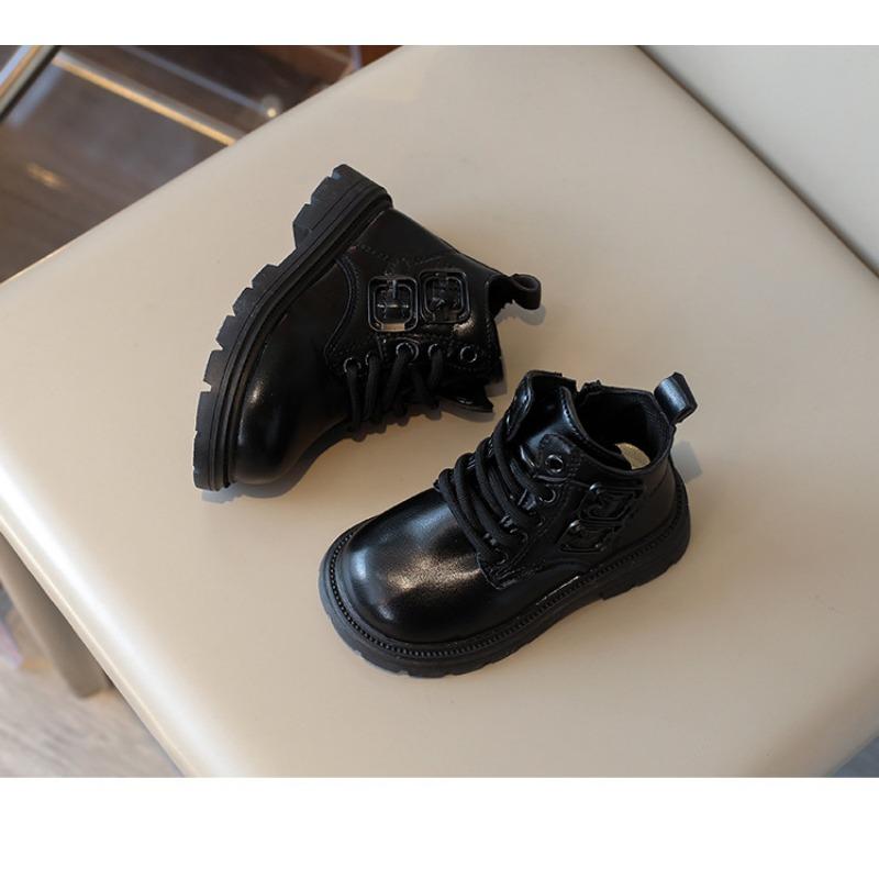 Solid Color British Style Kids Martin Boots Unisex Boys Girls Children Short Ankle Boots