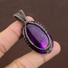 Natural Purple Labradorite Gemstone Copper Wire Wrap Gift Pendant 2.17" H6u25