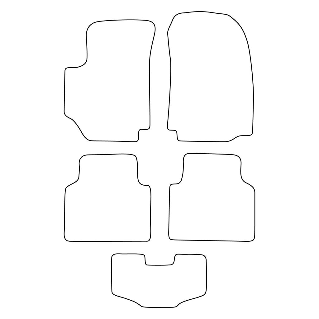 [BLM]FI004 Red - Set of Velour Floor Mats To Fit Fiat Croma 2005-2011 - Red Trim