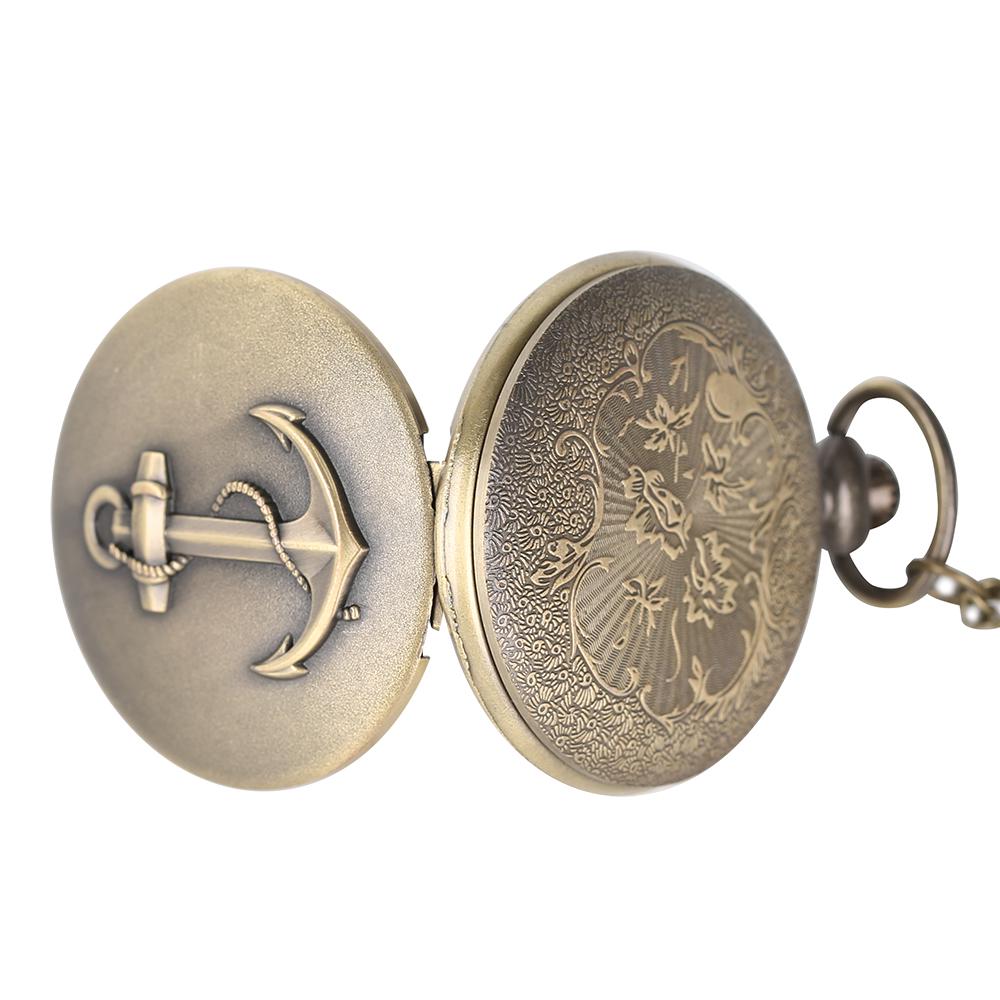 Vintage Anker Muster Taschenuhr mit Kette für Herren Damen