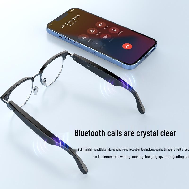 AI Translation GS16 Smart Bluetooth Sunglasses – Metal Frame, Lightweight, Light-Blocking, Cross-Border Style