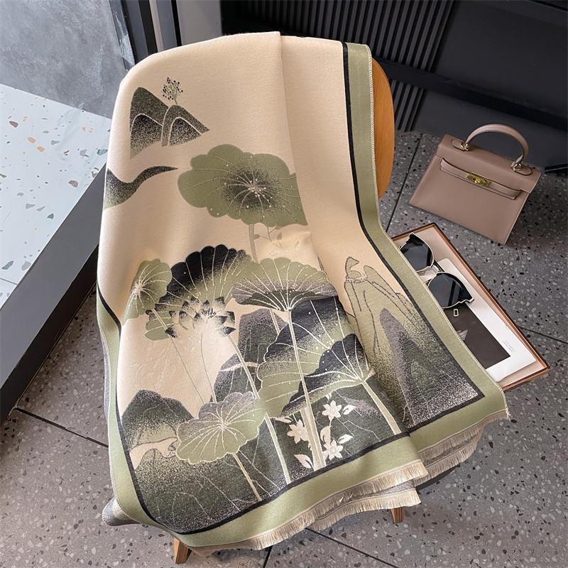 Scarf shawl outer women's new autumn and winter warm and cold dual-purpose neck protection scarf cape