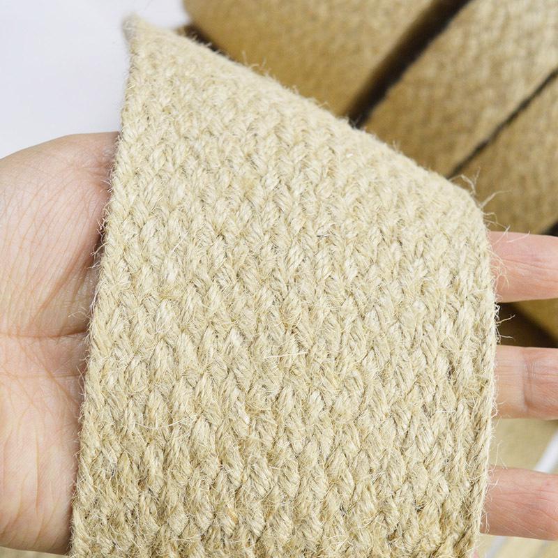 Simple Style Jute and Hemp Webbing: Wide-Narrow Flat Belt for Decorative Packaging and Bundling